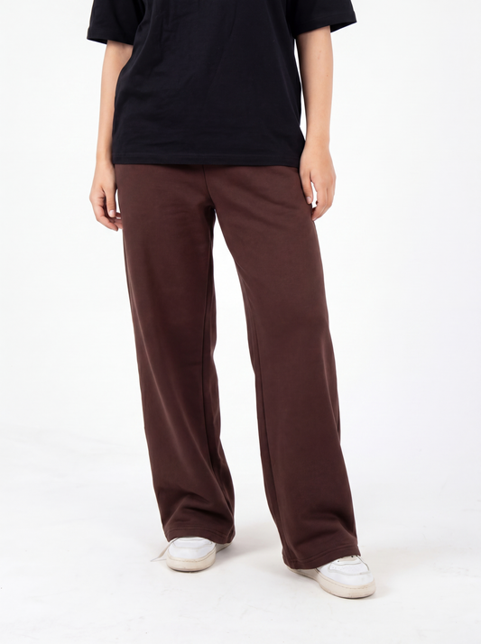 brown wideleg sweatpants