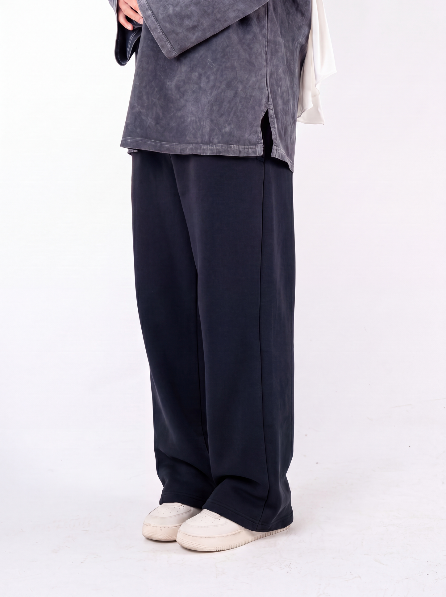 navyblue wideleg  sweatpants