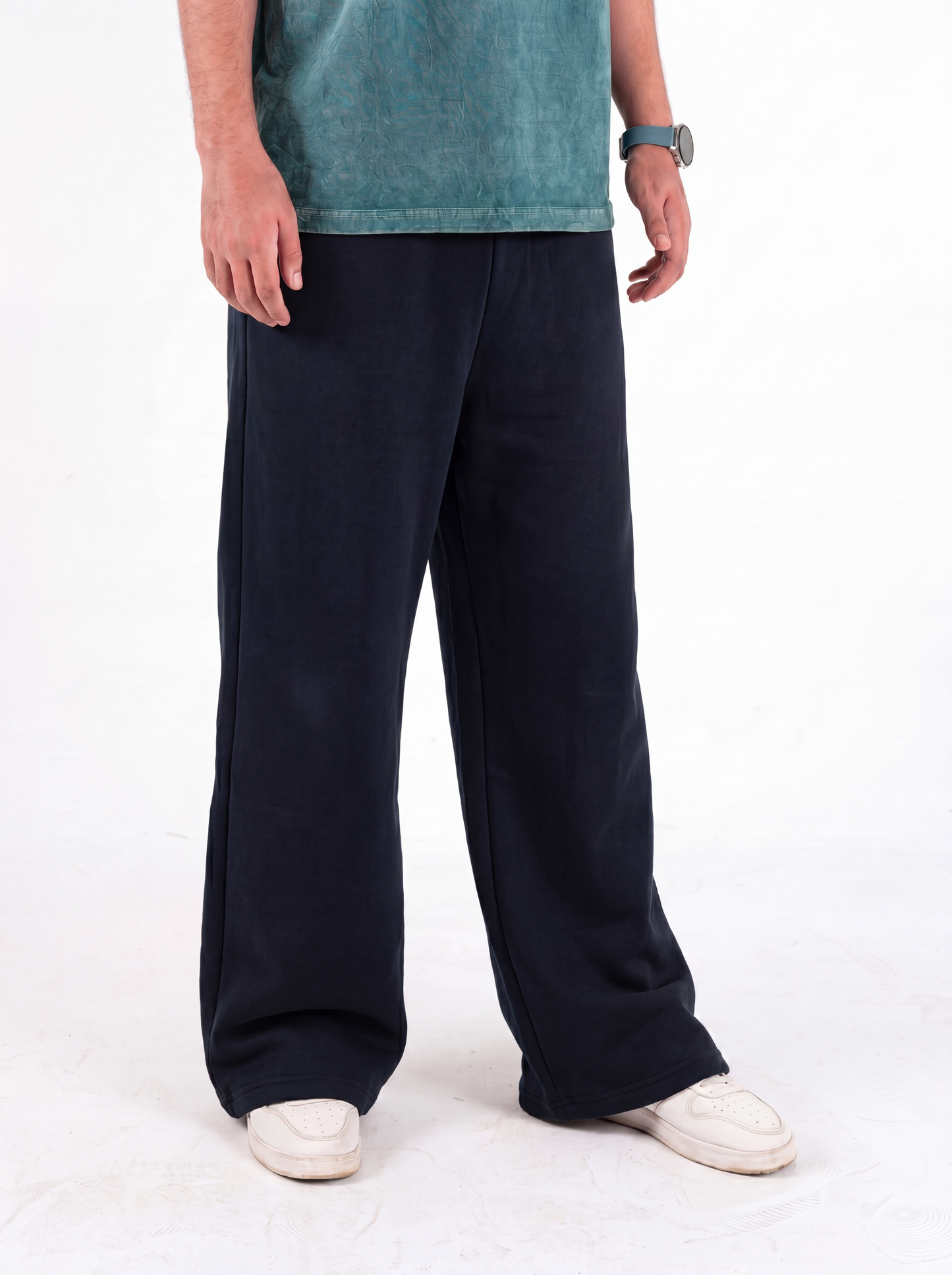 navyblue wideleg  sweatpants
