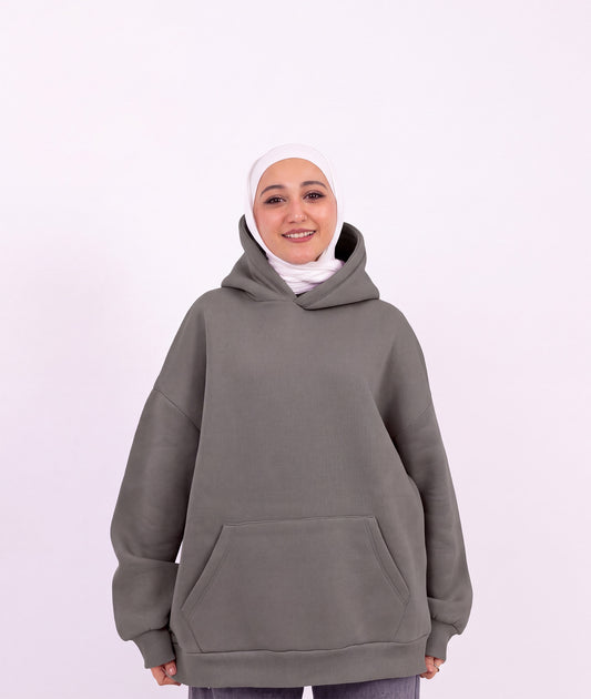 Grey basic hoodie