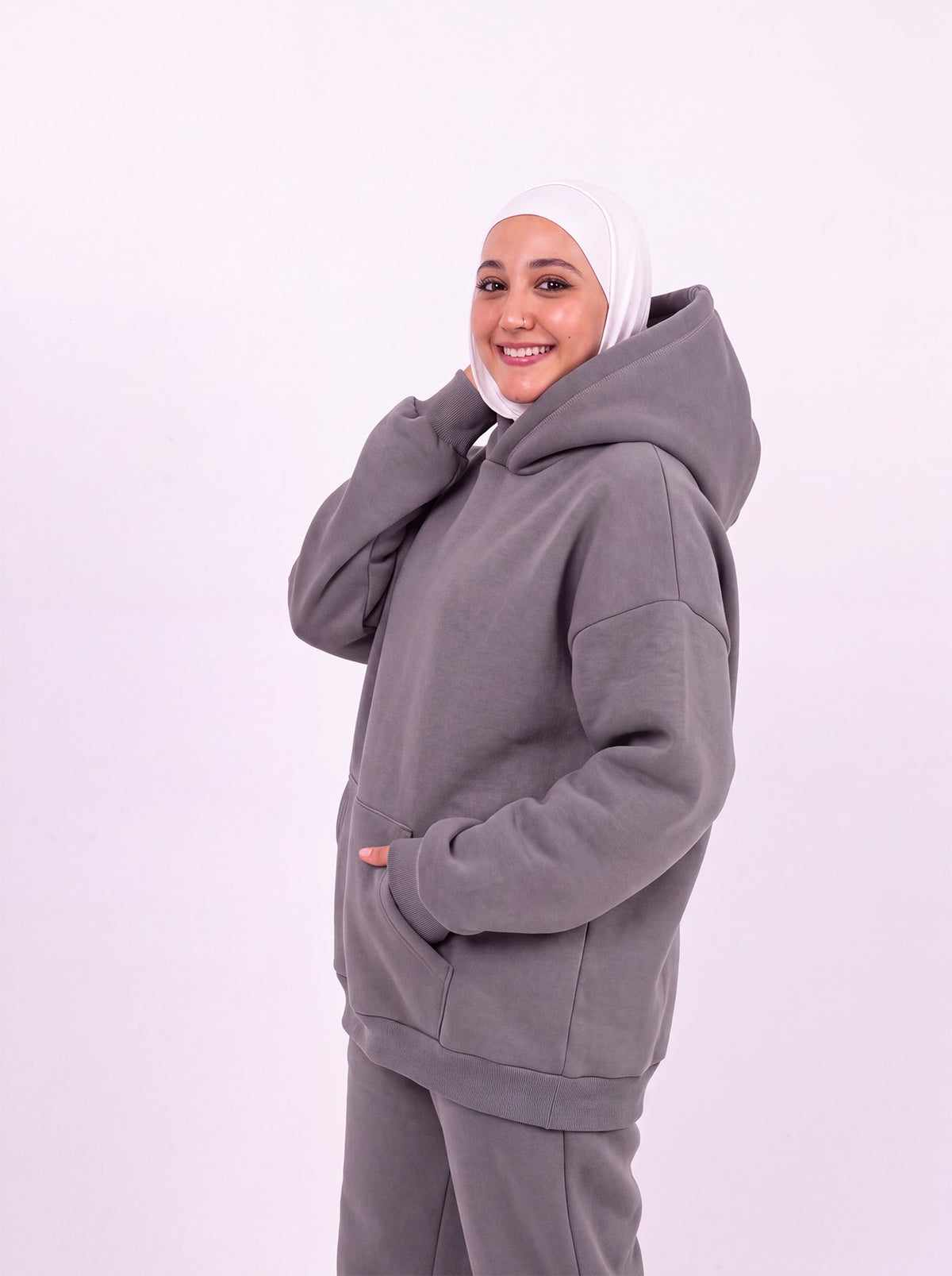 Grey basic hoodie