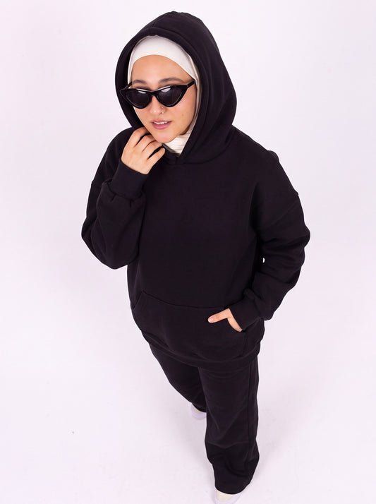 black oversize hoodie