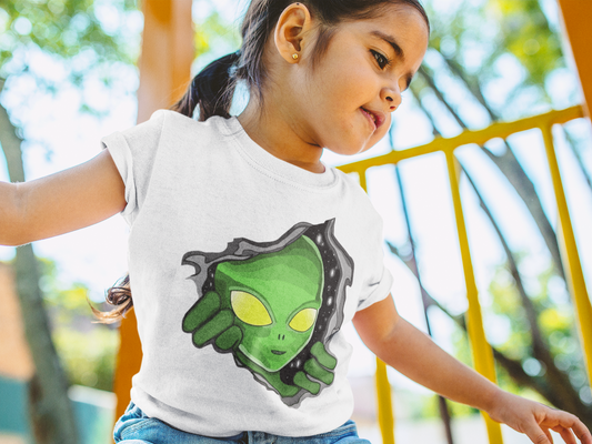 alien white kids t-shirt