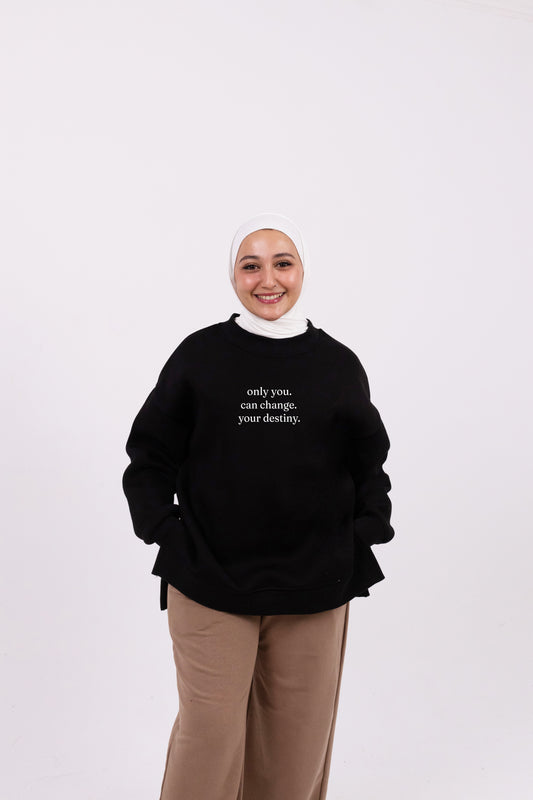 Only you black summer-sweatshirt