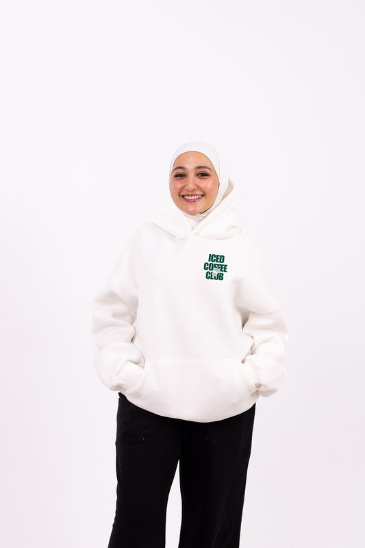 iced coffee club offwhite hoodie
