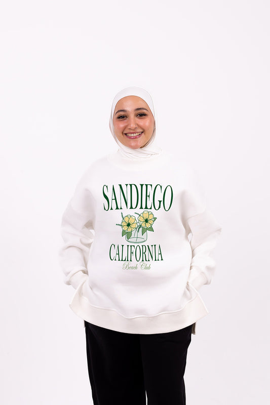 San Diego white comfy-go sweatshirt