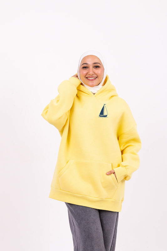 Sea drift yellow hoodie
